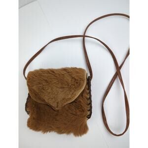 Genuine Kangaroo Fur Logo Australia Brown Leather Women's Crossbody Shoulder Bag